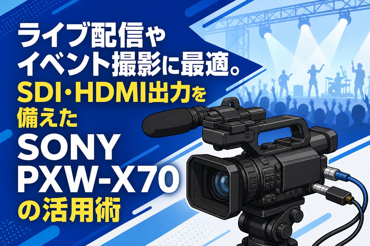 ライブ配信やイベント撮影に最適。SDI・HDMI出力を備えたSONY PXW-X70