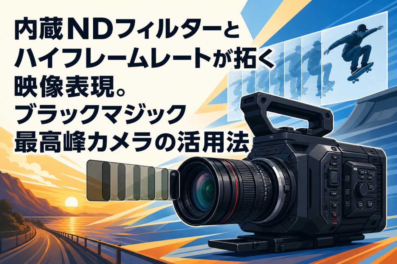 内蔵NDフィルターとハイフレームレートが拓く映像表現。ブラック