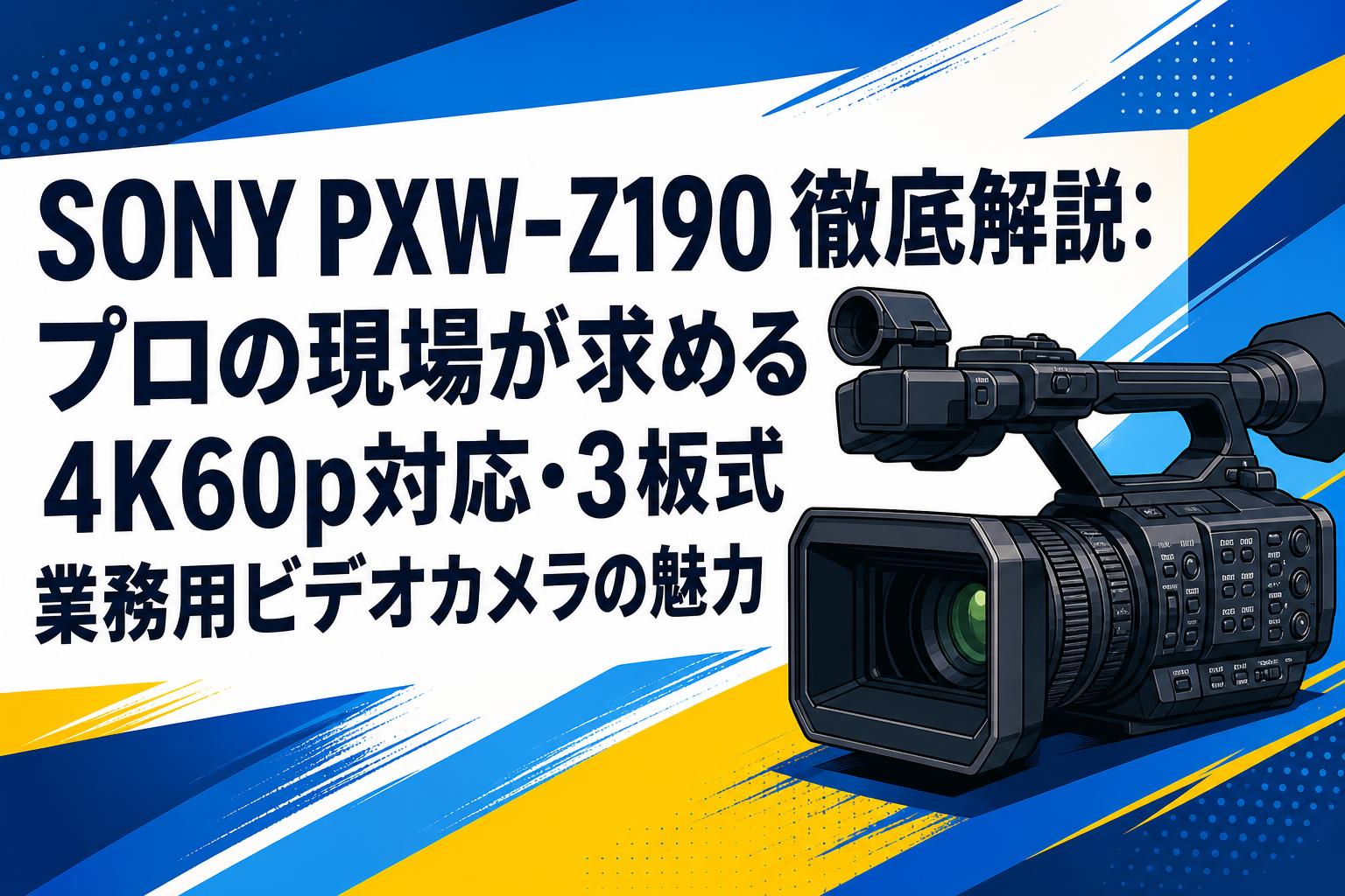 SONYバイオ用カメラ SONY PXW-Z190徹底解説：プロの現場が求める4K60p対応・3板式業務用