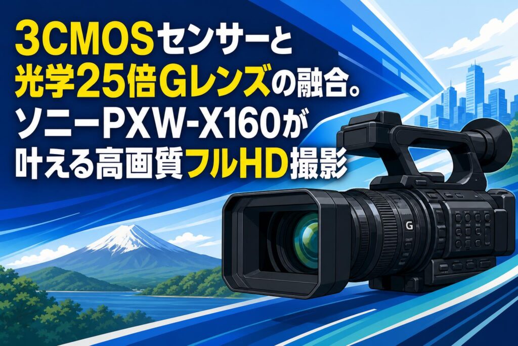 SONY ビデオカメラ 本体 ZEISSレンズ付き 3CMOSセンサーと光学25倍Gレンズの融合。ソニーPXW-X160が叶える高画質