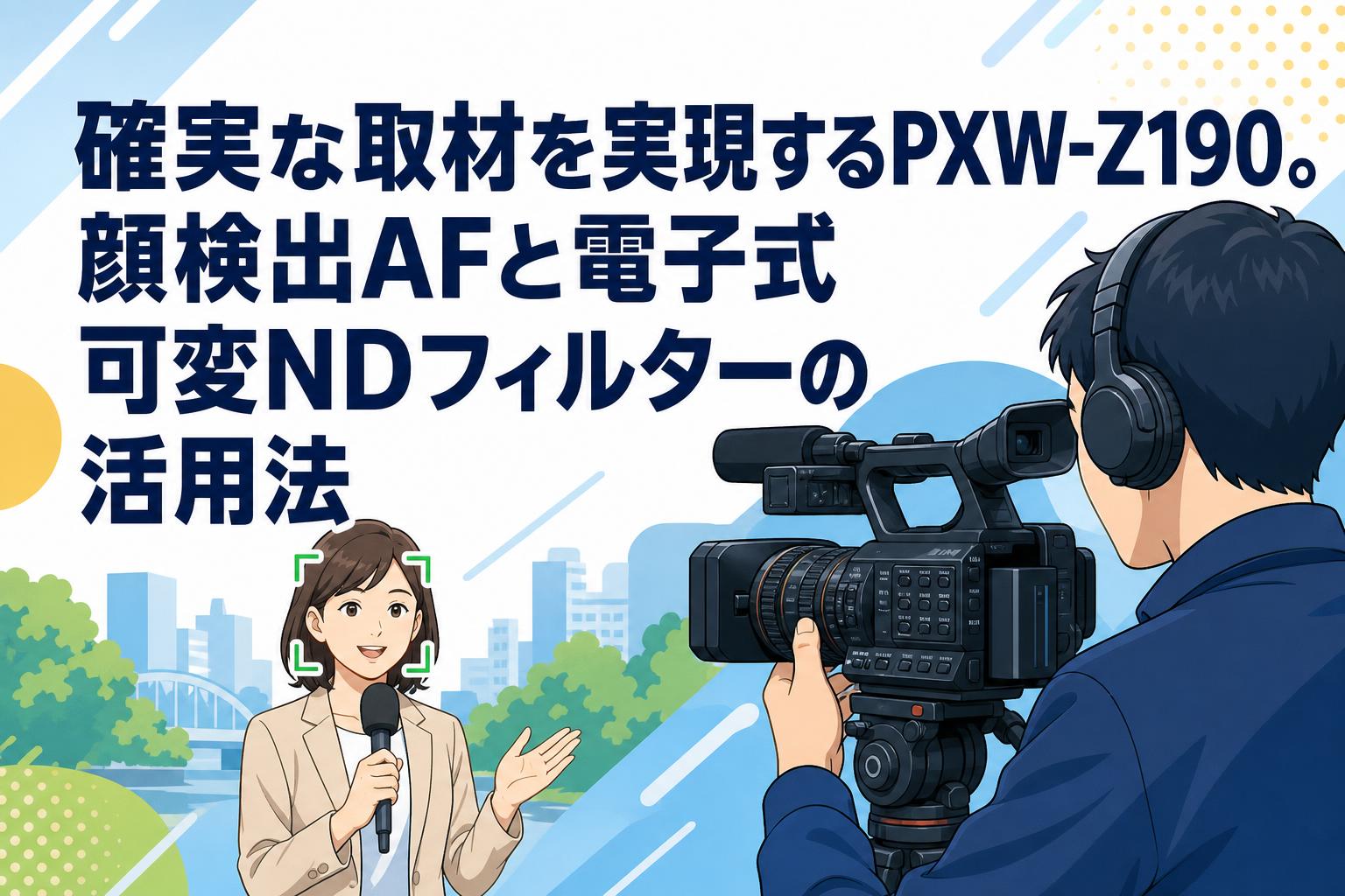 確実な取材を実現するPXW-Z190。顔検出AFと電子式可変NDフィルターの