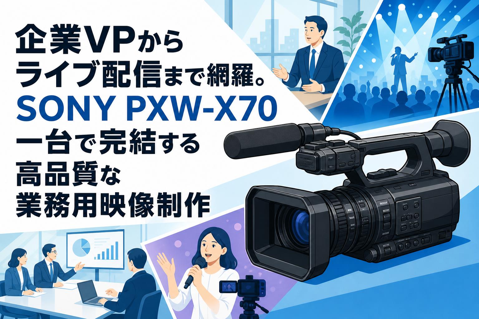 企業VPからライブ配信まで網羅。SONY PXW-X70一台で完結する高品質な