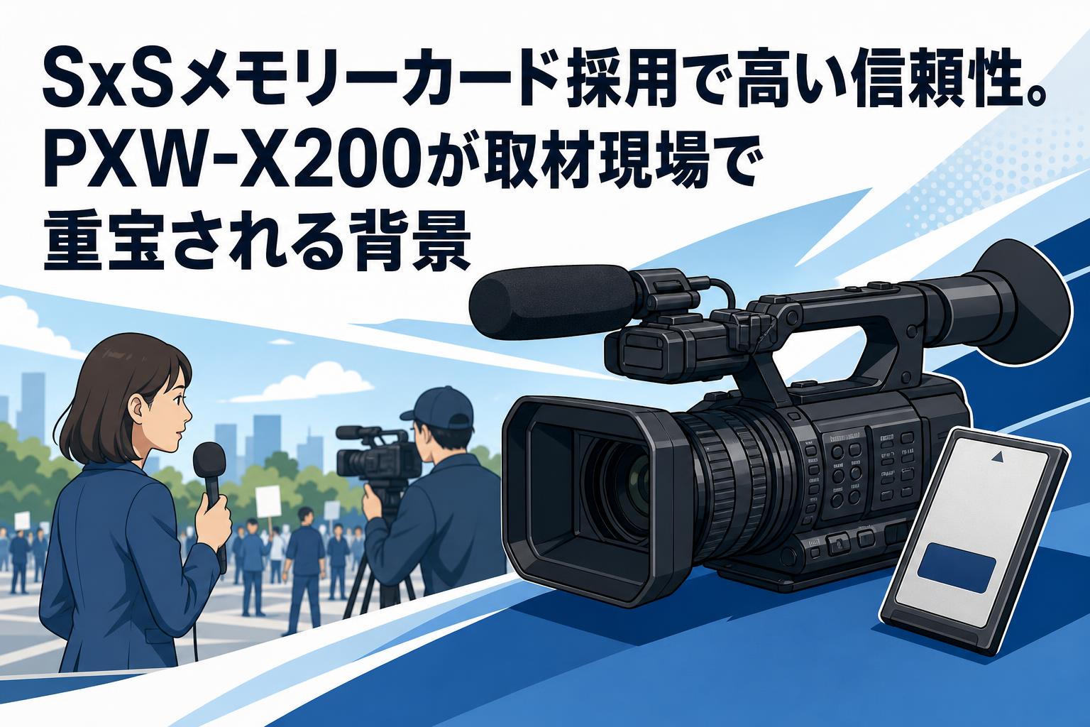 SxSメモリーカード採用で高い信頼性。PXW-X200が取材現場で重宝される