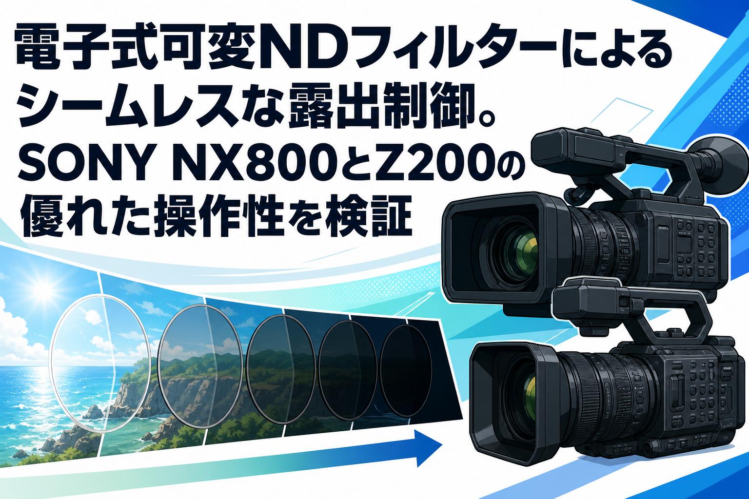 電子式可変NDフィルターによるシームレスな露出制御。SONY NX800とZ200