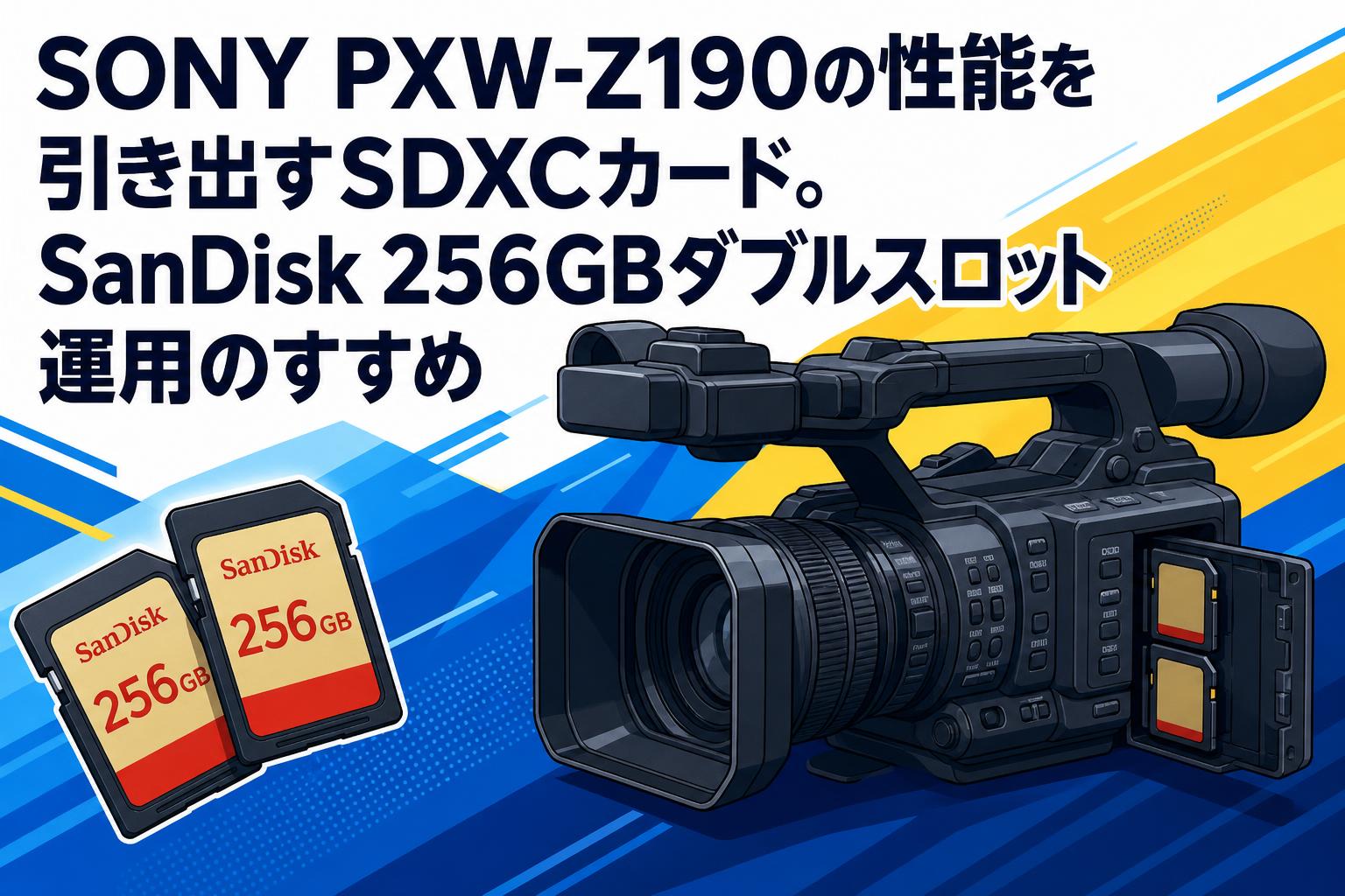 SONY PXW-Z190の性能を引き出すSDXCカード。SanDisk 256GBダブル