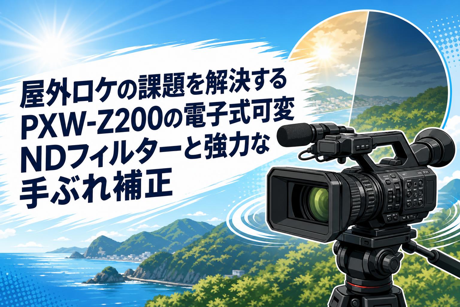 屋外ロケの課題を解決するPXW-Z200の電子式可変NDフィルターと強力な