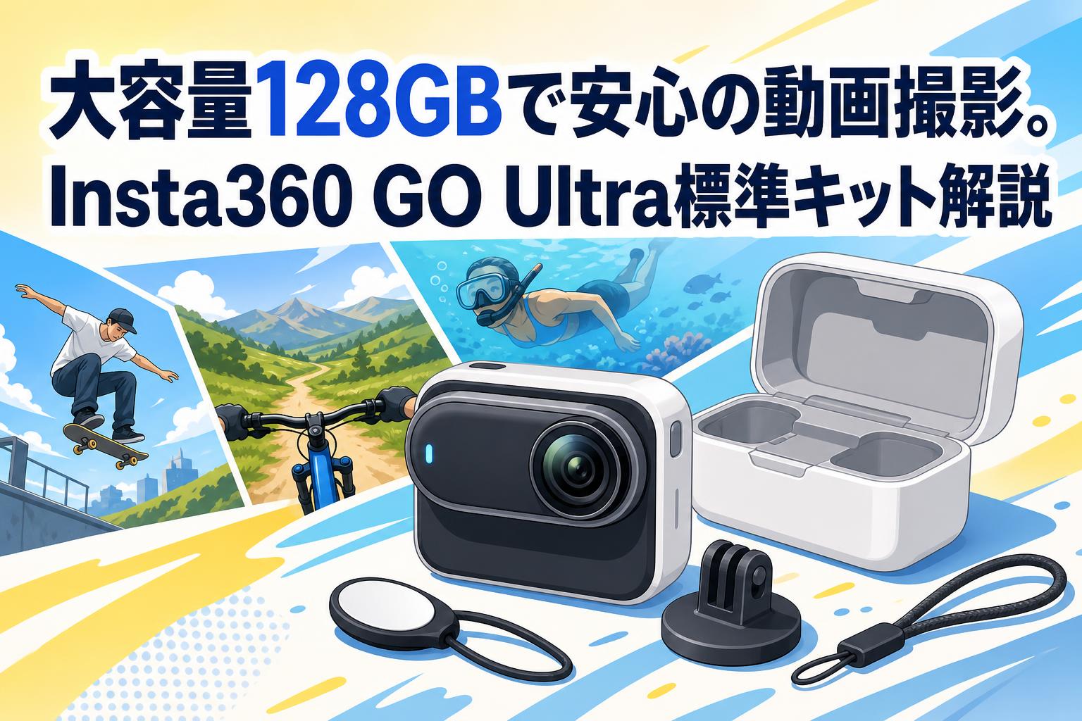 大容量128GBで安心の動画撮影。Insta360 GO Ultra標準キット解説