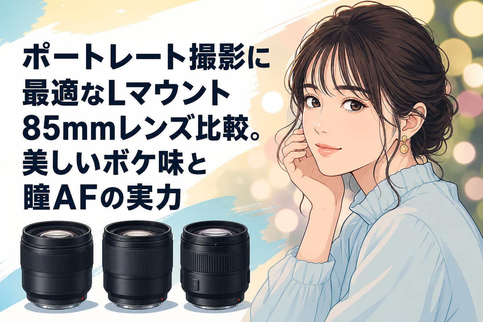 参考用 ポートレート撮影に最適なLマウント85mmレンズ比較。美しいボケ味と瞳