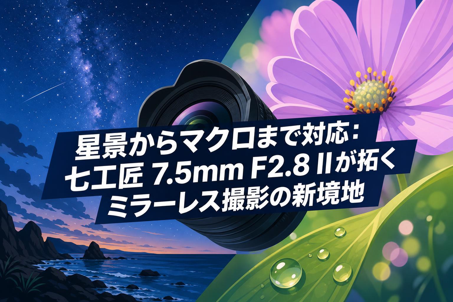 星景からマクロまで対応：七工匠 7.5mm F2.8 IIが拓くミラーレス撮影の