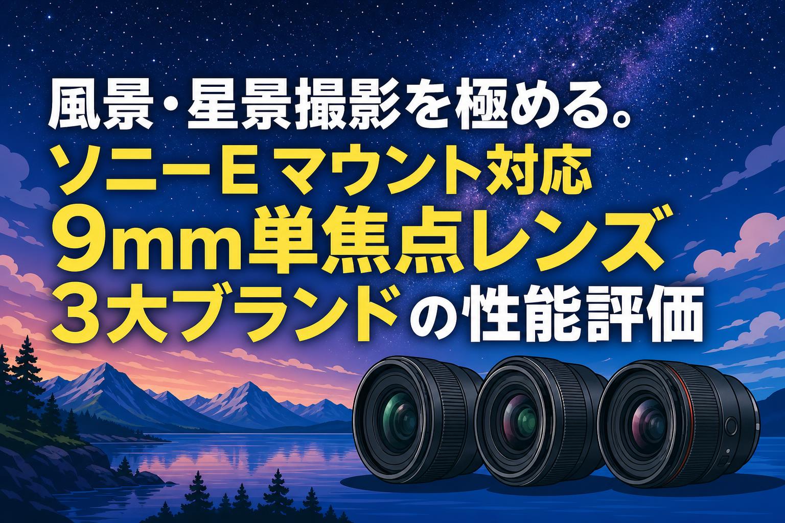 風景・星景撮影を極める。ソニーEマウント対応9mm単焦点レンズ3大