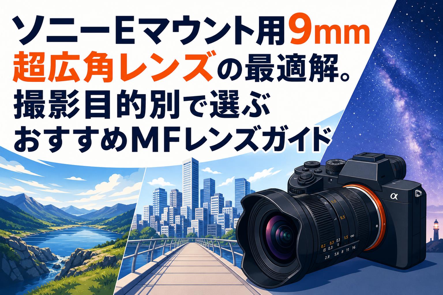 ソニーEマウント用9mm超広角レンズの最適解。撮影目的別で選ぶおすすめ