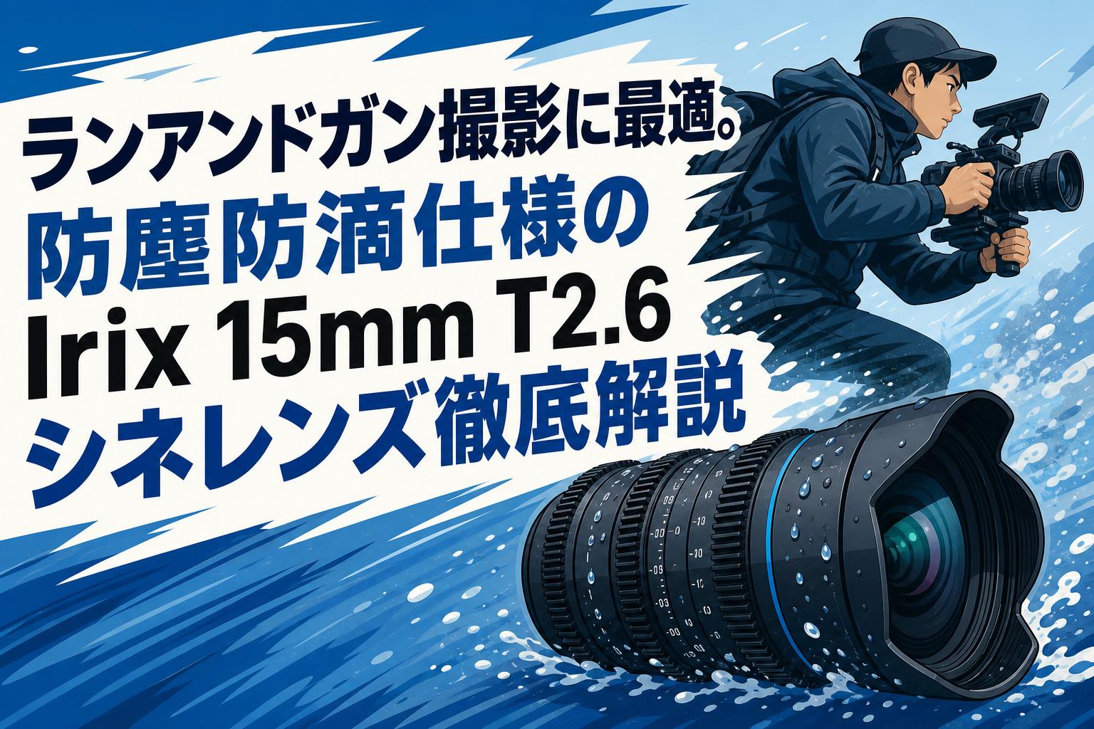 ランアンドガン撮影に最適。防塵防滴仕様のIrix 15mm T2.6シネレンズ