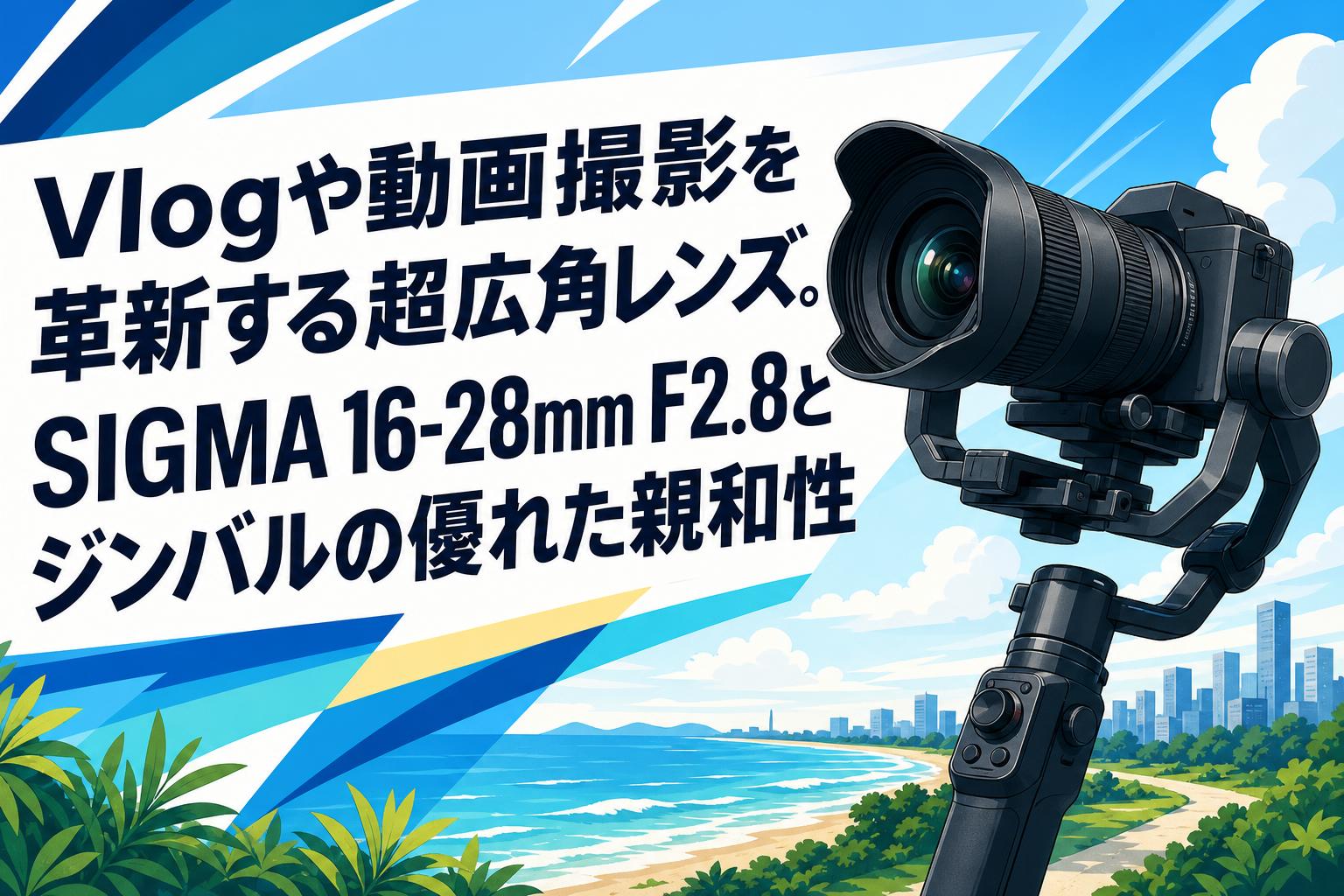 Vlogや動画撮影を革新する超広角レンズ。SIGMA 16-28mm F2.8とジンバル