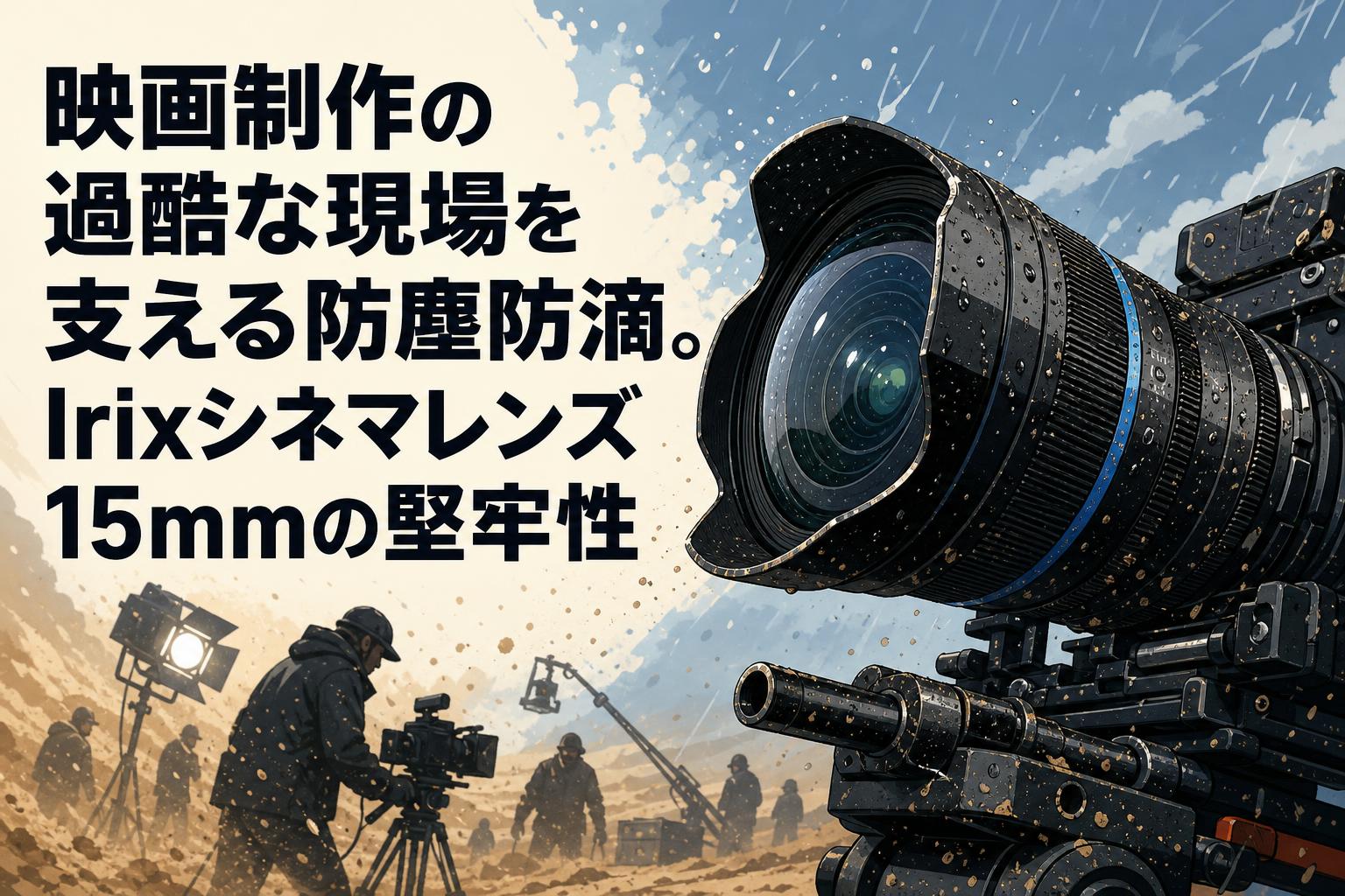 映画制作の過酷な現場を支える防塵防滴。Irixシネマレンズ15mmの堅牢性