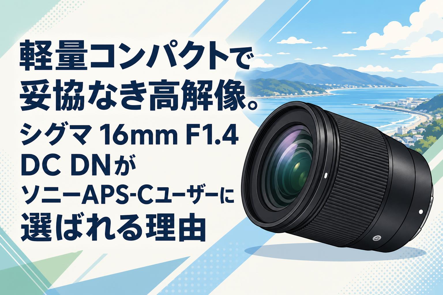 SIGMA (シグマ) 16mm F1.4 (ソニーE/APS-C用) 軽量コンパクトで妥協なき高解像。シグマ 16mm F1.4 DC DNがソニーAPS