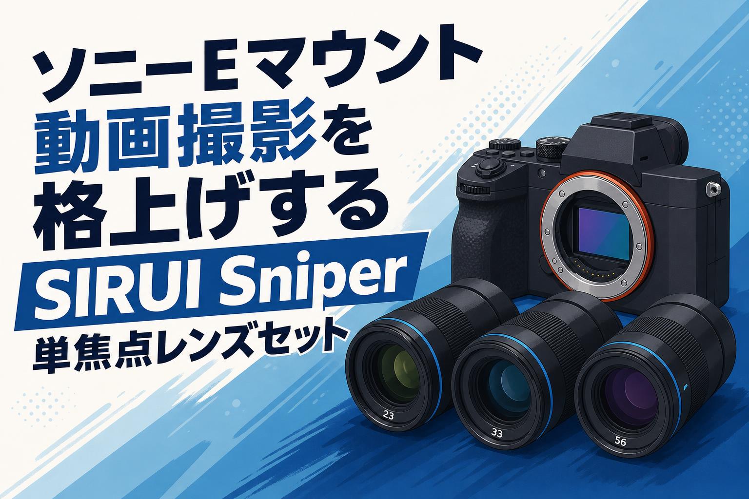 SIRUI Sniper F1.2 5本セットEマウント可変ND、CPLおまけ付 ソニーEマウント動画撮影を格上げするSIRUI Sniper単焦点レンズセット
