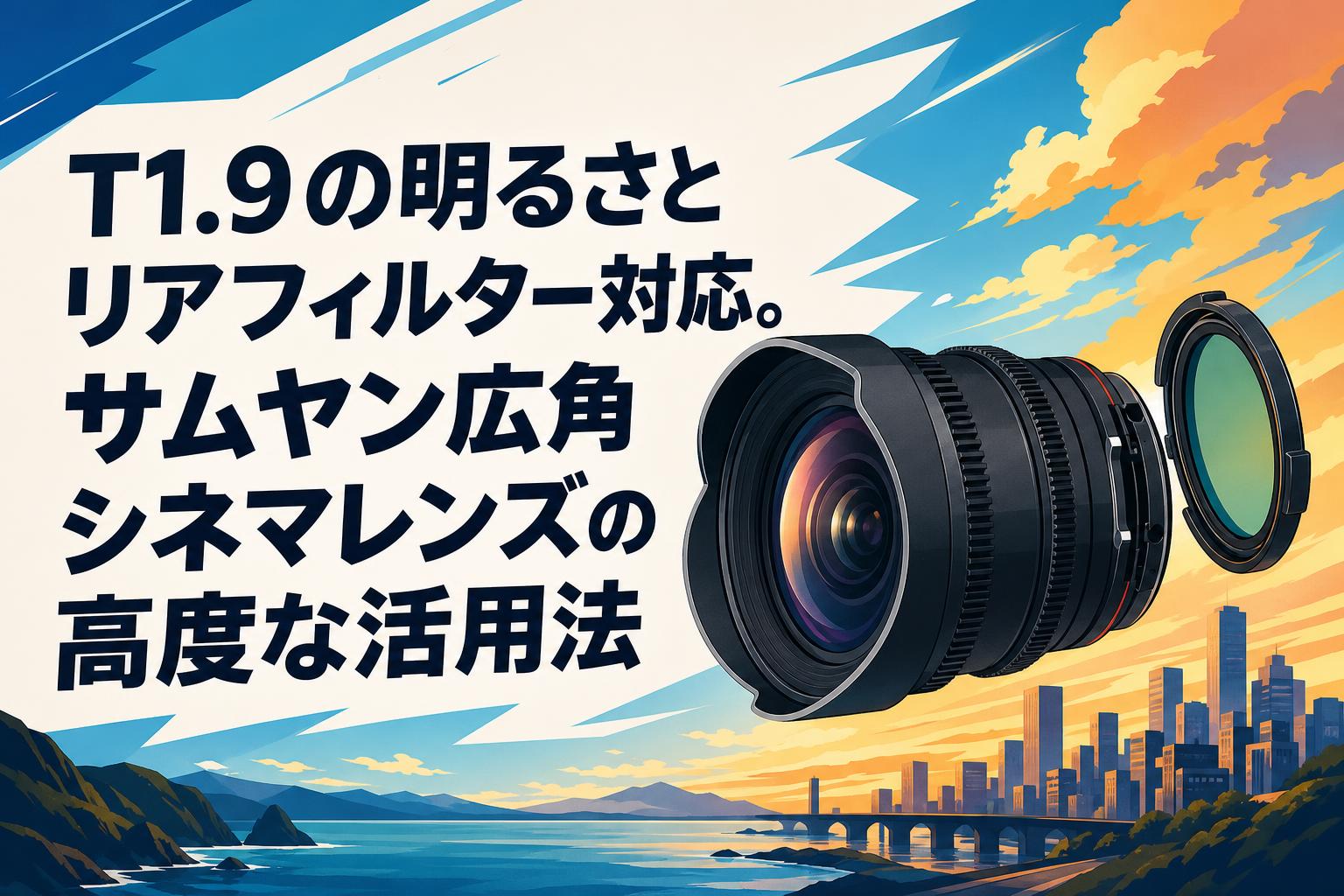 T1.9の明るさとリアフィルター対応。サムヤン広角シネマレンズの高度な