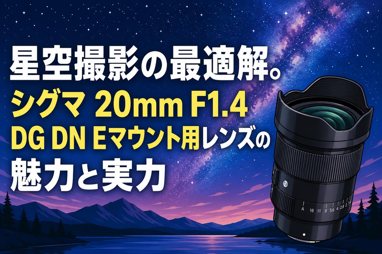 星空撮影の最適解。シグマ 20mm F1.4 DG DN Eマウント用レンズの魅力と