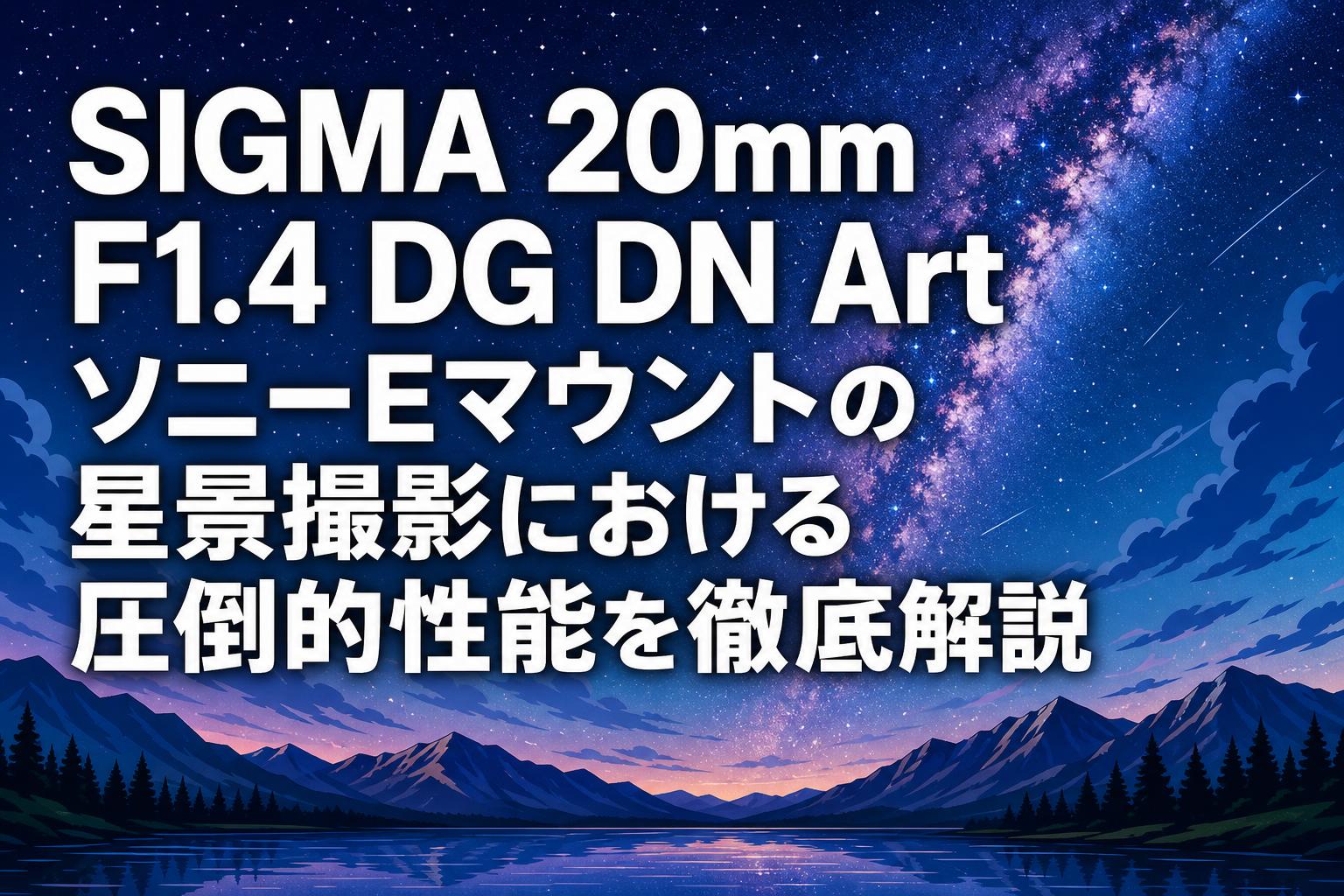 SIGMA 20mm F1.4 DG DN Art ソニーEマウントの星景撮影における圧倒的