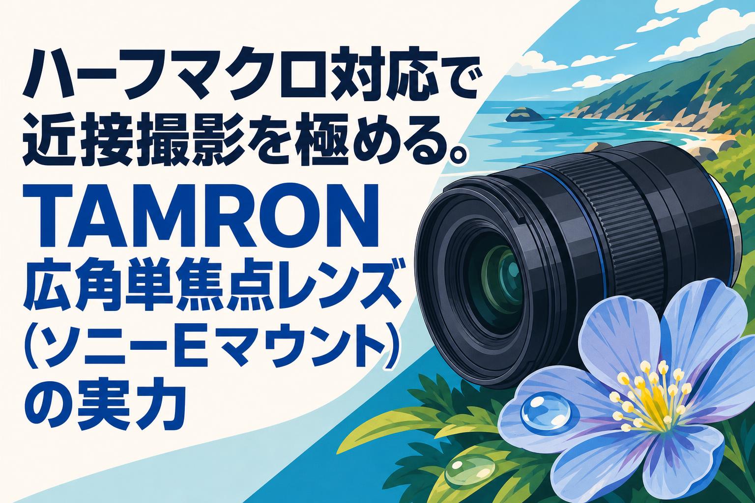TAMRON 広角レンズ ハーフマクロ対応で近接撮影を極める。TAMRON広角単焦点レンズ（ソニー
