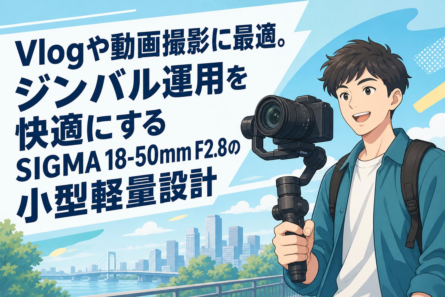 Vlogや動画撮影に最適。ジンバル運用を快適にするSIGMA 18-50mm F2.8の