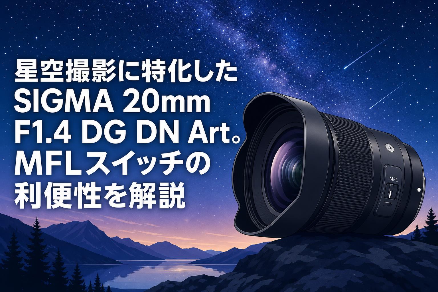 星空撮影に特化したSIGMA 20mm F1.4 DG DN Art。MFLスイッチの利便性を