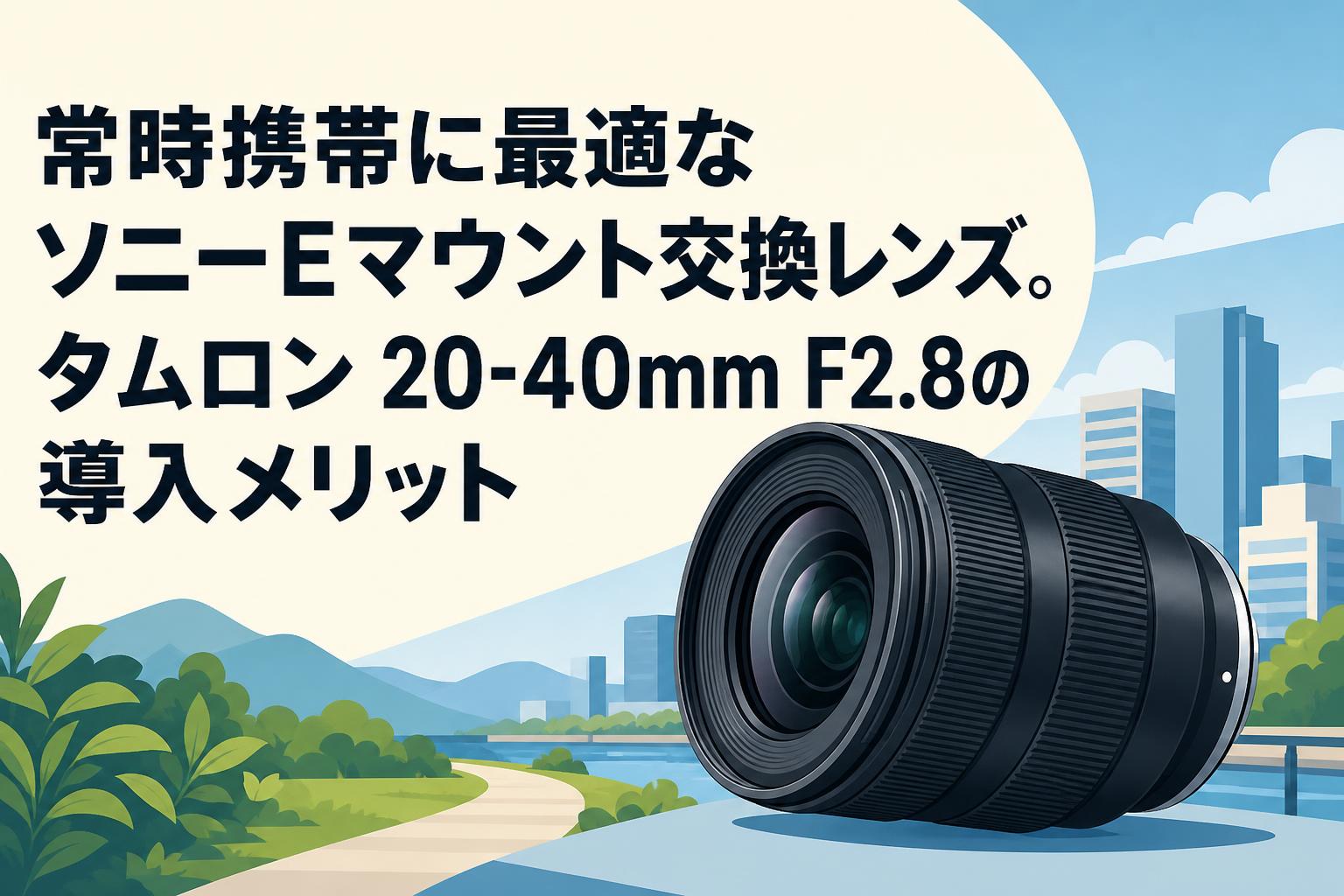 常時携帯に最適なソニーEマウント交換レンズ。タムロン 20-40mm F2.8の