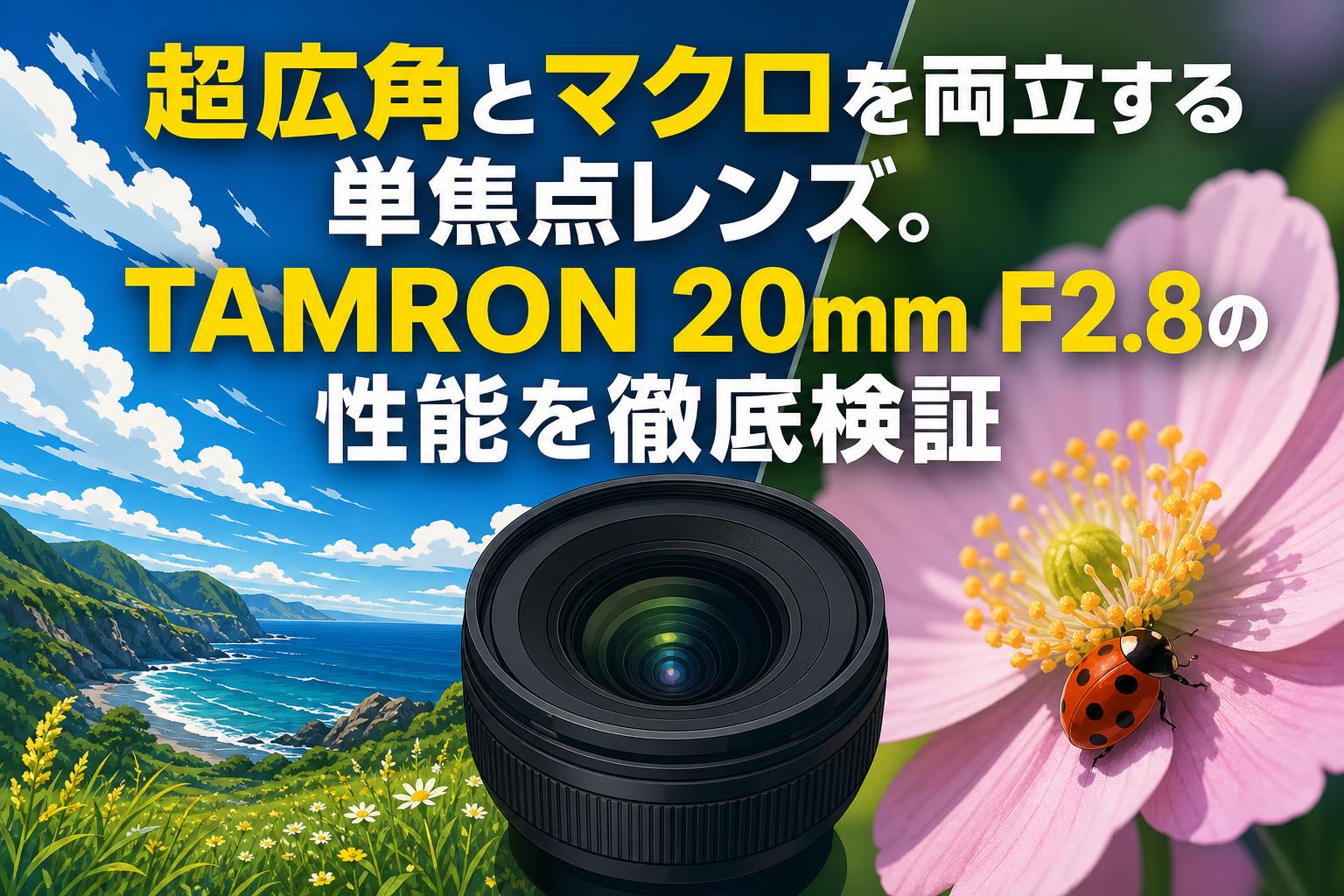 超広角とマクロを両立する単焦点レンズ。TAMRON 20mm F2.8の性能を徹底