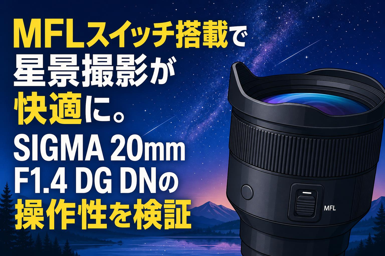 MFLスイッチ搭載で星景撮影が快適に。SIGMA 20mm F1.4 DG DNの操作性を
