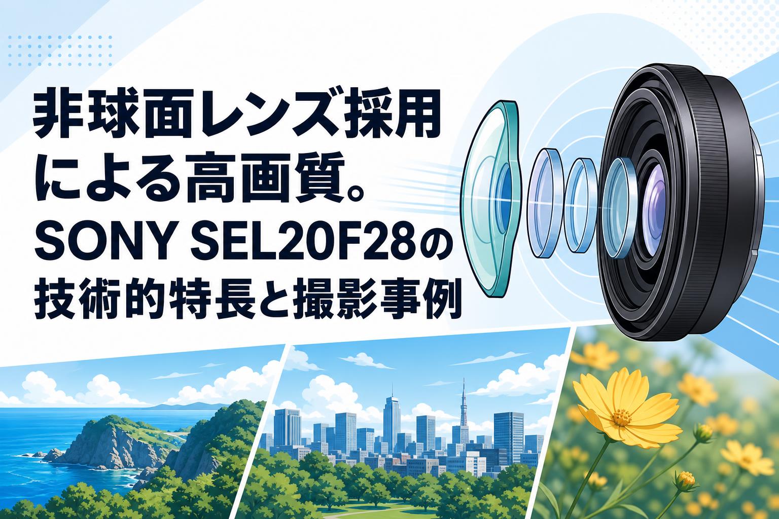 非球面レンズ採用による高画質。SONY SEL20F28の技術的特長と撮影事例
