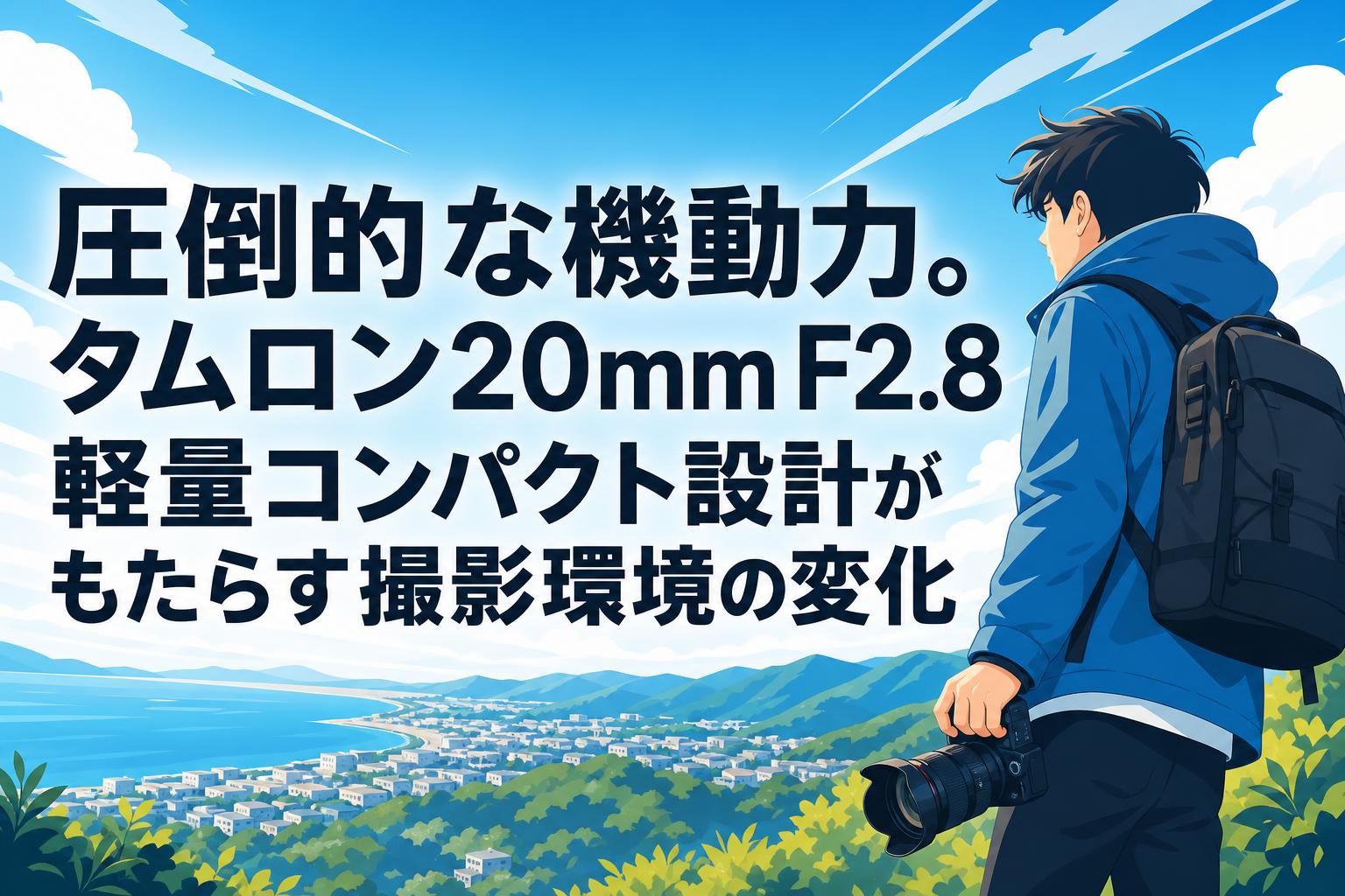タムロンAF20-75mmF/2.8 MACRO世界最小・最軽量＊を実現‼ 圧倒的な機動力。タムロン20mm F2.8軽量コンパクト設計がもたらす撮影