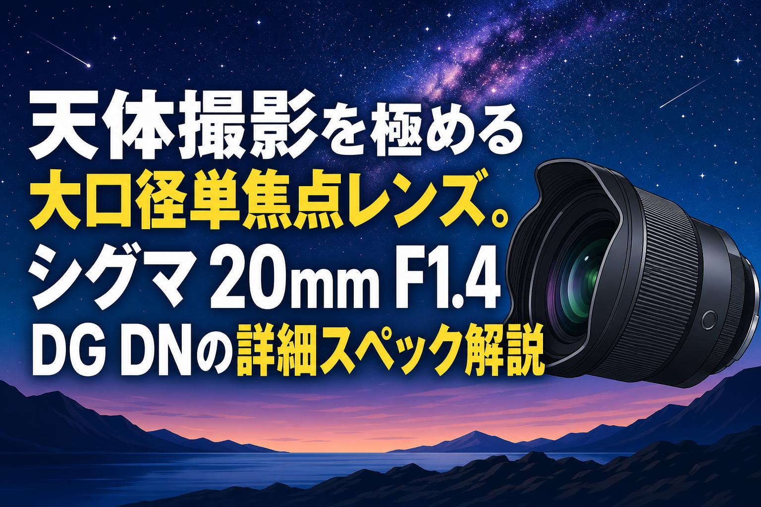 天体撮影を極める大口径単焦点レンズ。シグマ 20mm F1.4 DG DNの詳細