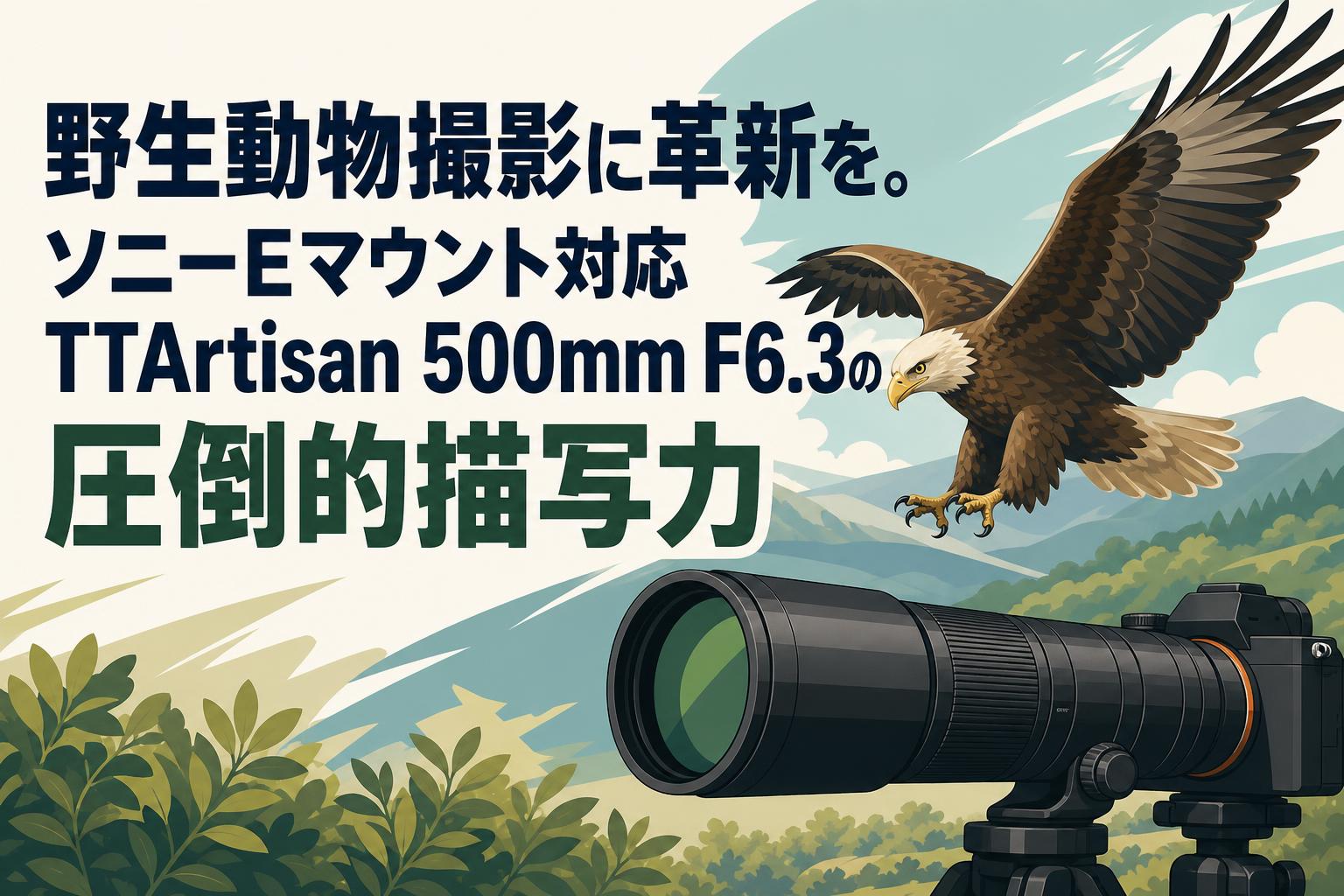 野生動物撮影に革新を。ソニーEマウント対応TTArtisan 500mm F6.3の