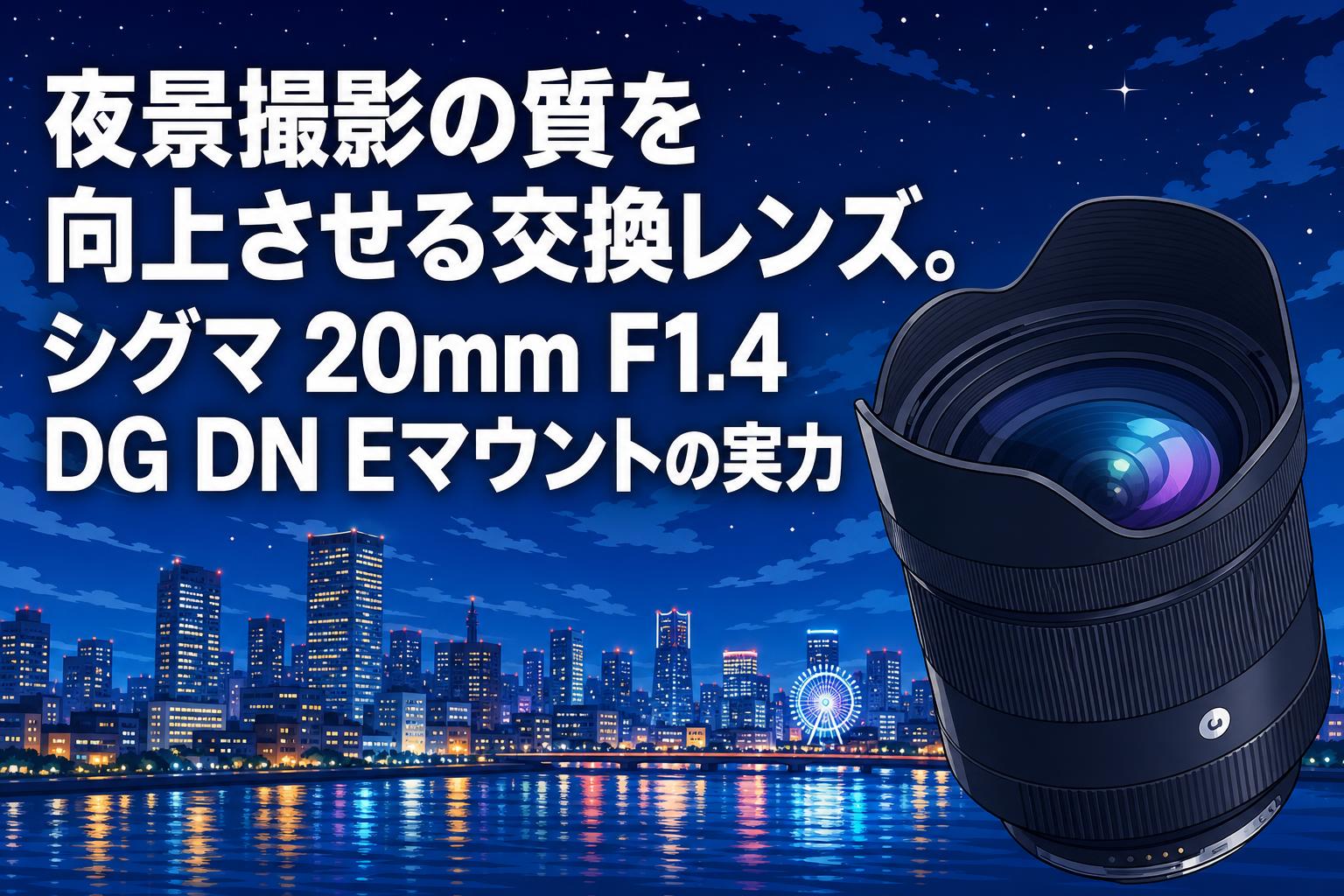 夜景撮影の質を向上させる交換レンズ。シグマ 20mm F1.4 DG DN E