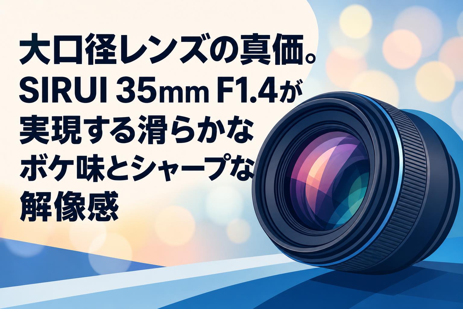 大口径レンズの真価。SIRUI 35mm F1.4が実現する滑らかなボケ味と