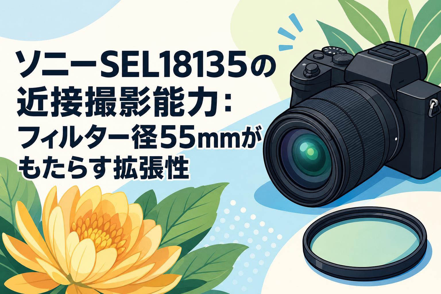 ソニーSEL18135の近接撮影能力：フィルター径55mmがもたらす拡張性