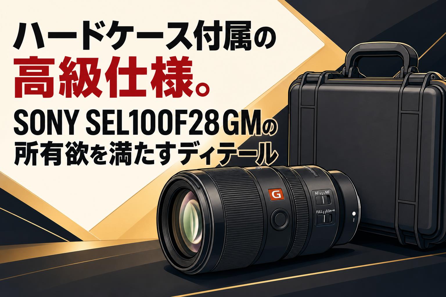 ハードケース付属の高級仕様。SONY SEL100F28GMの所有欲を満たす