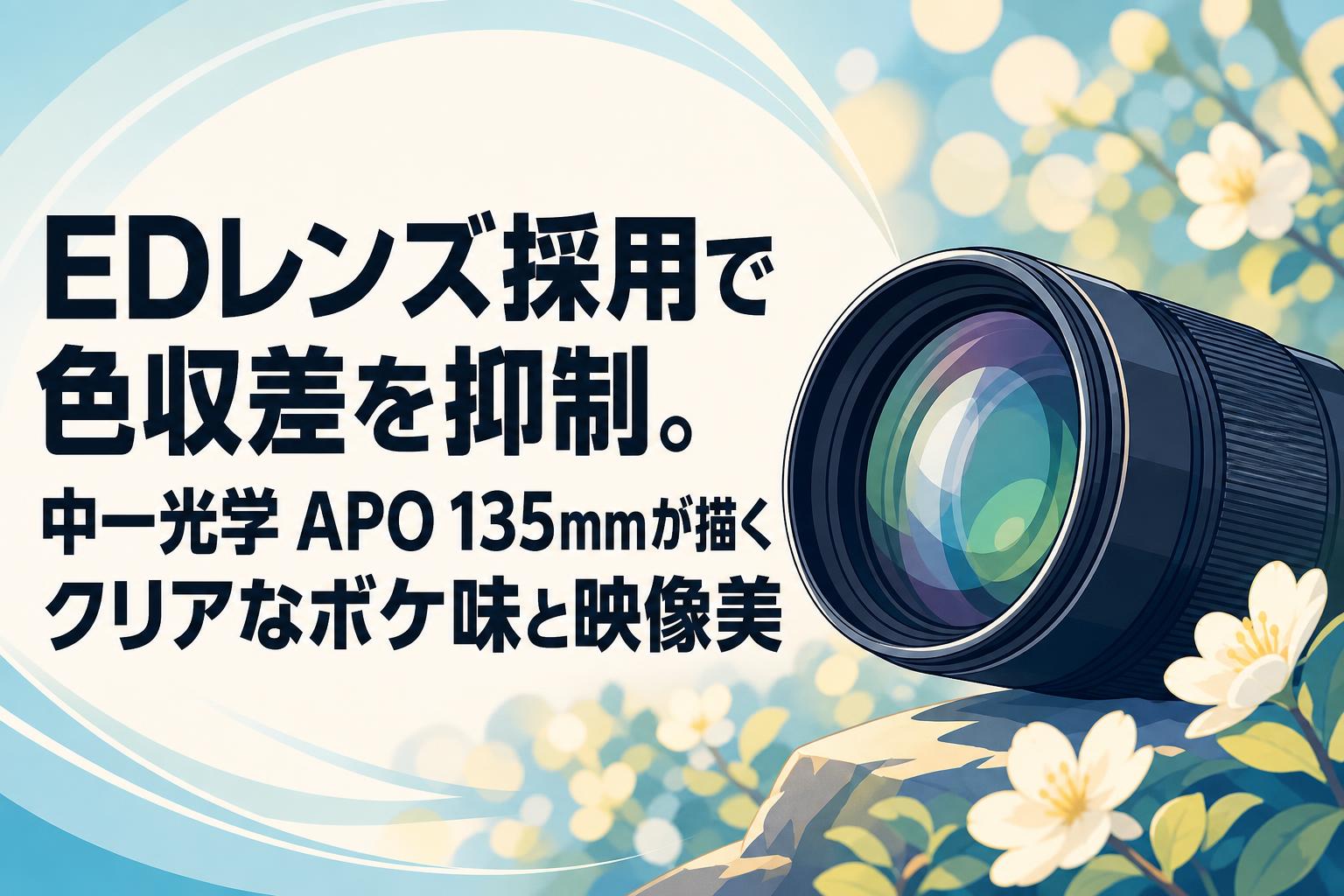 レンズ(単焦点) SURPER VERI365 EDレンズ採用で色収差を抑制。中一光学 APO 135mmが描くクリアなボケ味