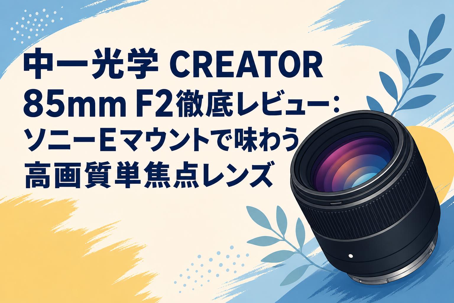 中一光学 CREATOR 85mm F2徹底レビュー：ソニーEマウントで味わう高