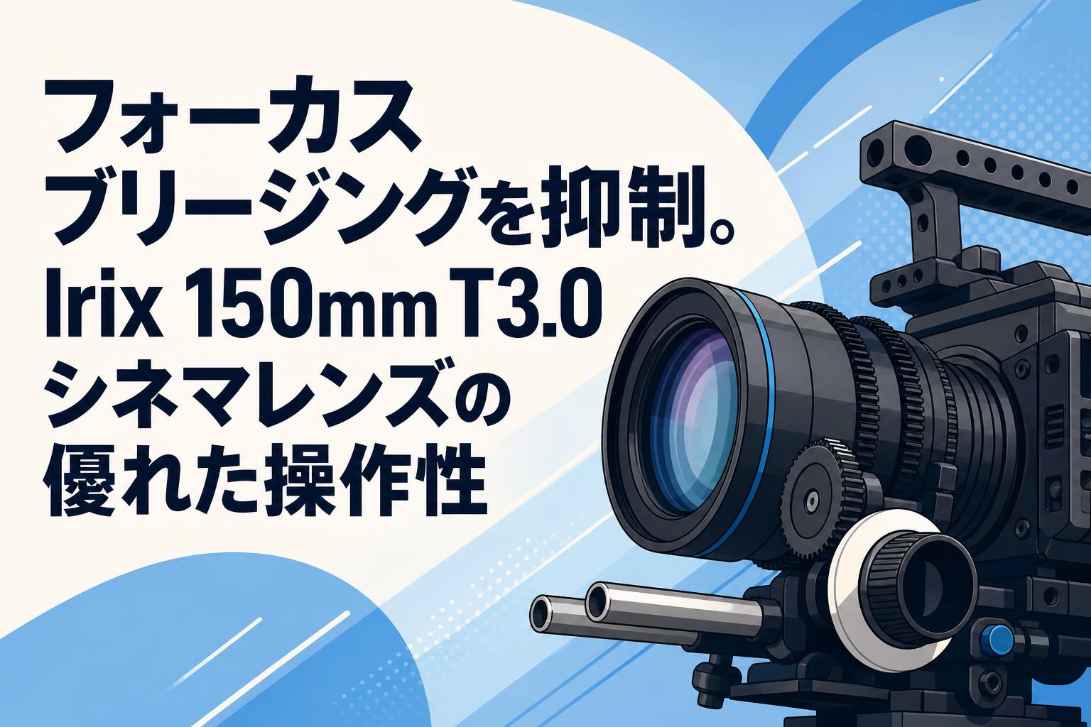 フォーカスブリージングを抑制。Irix 150mm T3.0シネマレンズの優れた