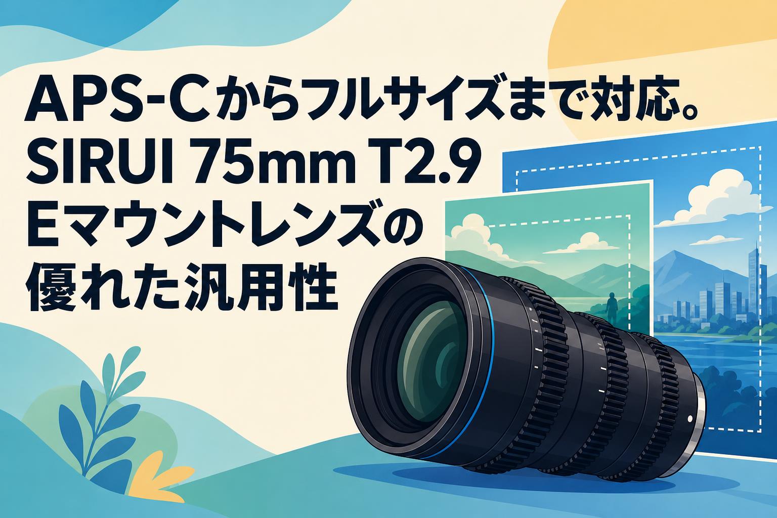 APS-Cからフルサイズまで対応。SIRUI 75mm T2.9 Eマウントレンズの優れ
