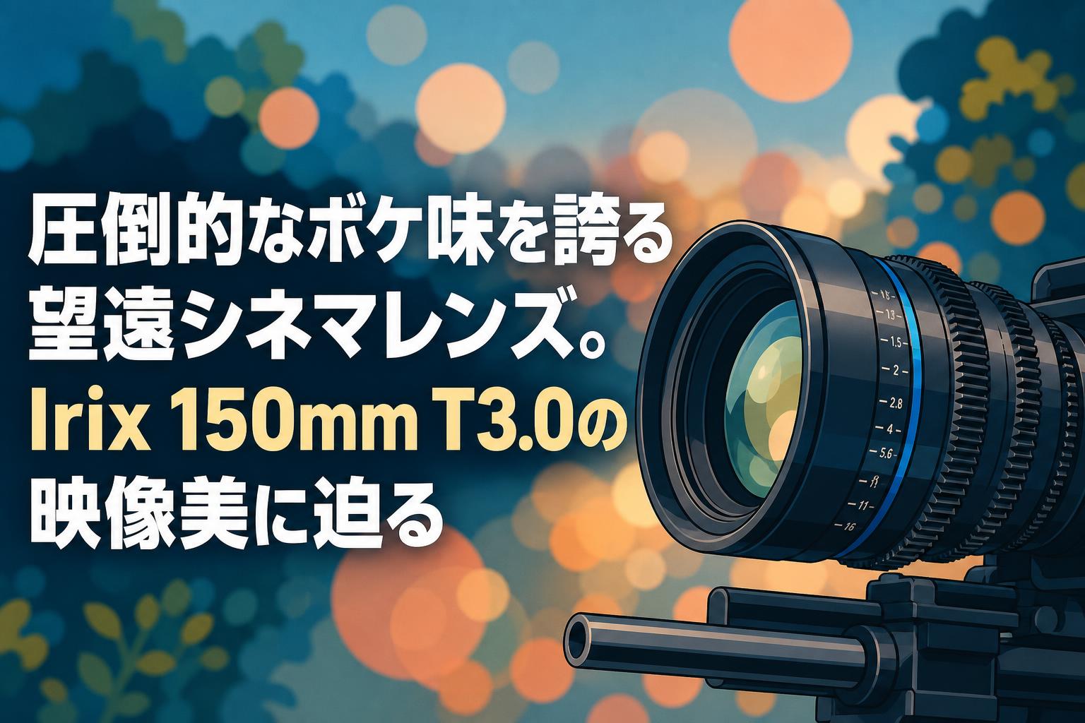 圧倒的なボケ味を誇る望遠シネマレンズ。Irix 150mm T3.0の映像美に
