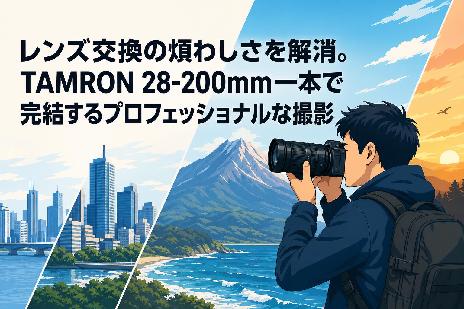 レンズ交換の煩わしさを解消。TAMRON 28-200mm一本で完結する