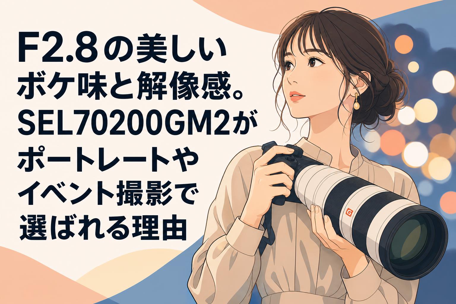 F2.8の美しいボケ味と解像感。SEL70200GM2がポートレートやイベント