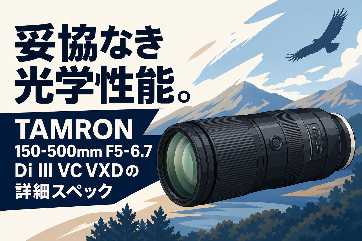 妥協なき光学性能。TAMRON 150-500mm F5-6.7 Di III VC VXDの詳細