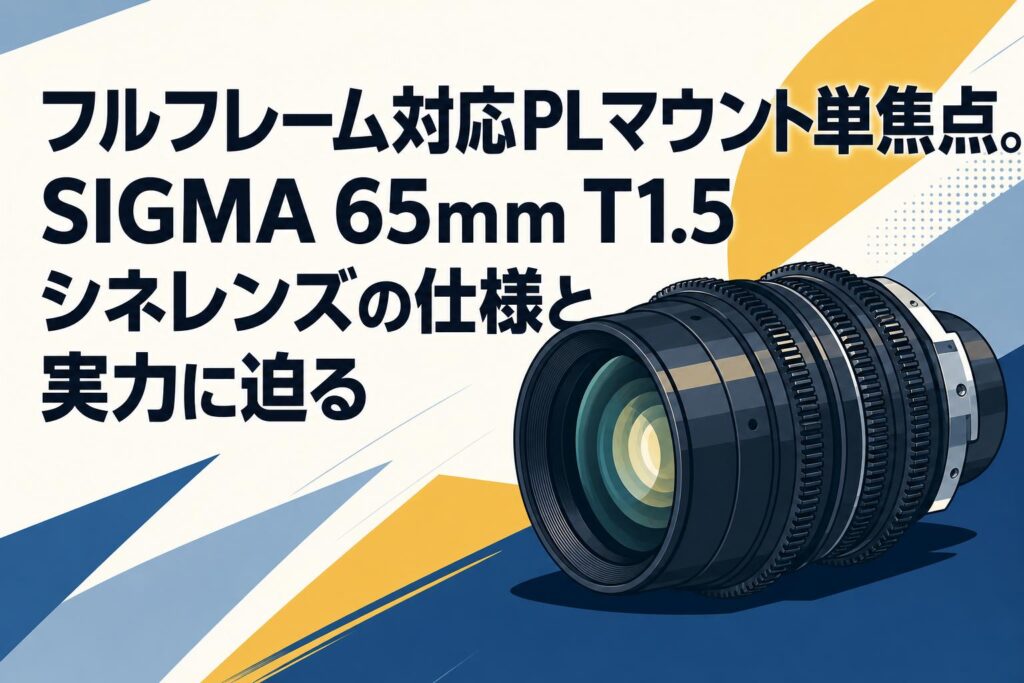 フルフレーム対応PLマウント単焦点。SIGMA 65mm T1.5シネレンズの仕様