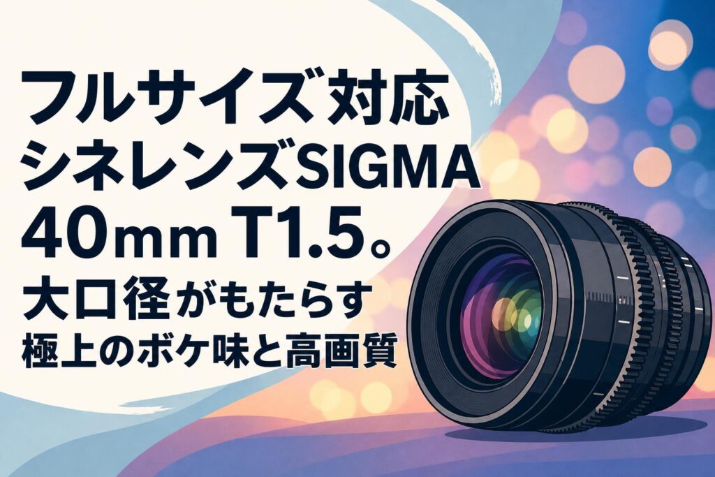 フルサイズ対応シネレンズSIGMA 40mm T1.5。大口径がもたらす極上の