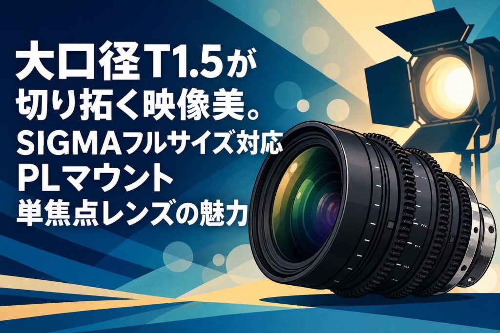 大口径T1.5が切り拓く映像美。SIGMAフルサイズ対応PLマウント単焦点