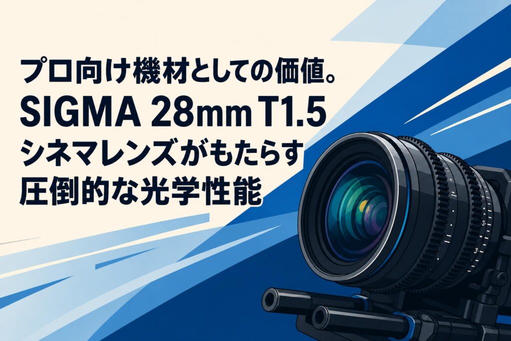 プロ向け機材としての価値。SIGMA 28mm T1.5シネマレンズがもたらす
