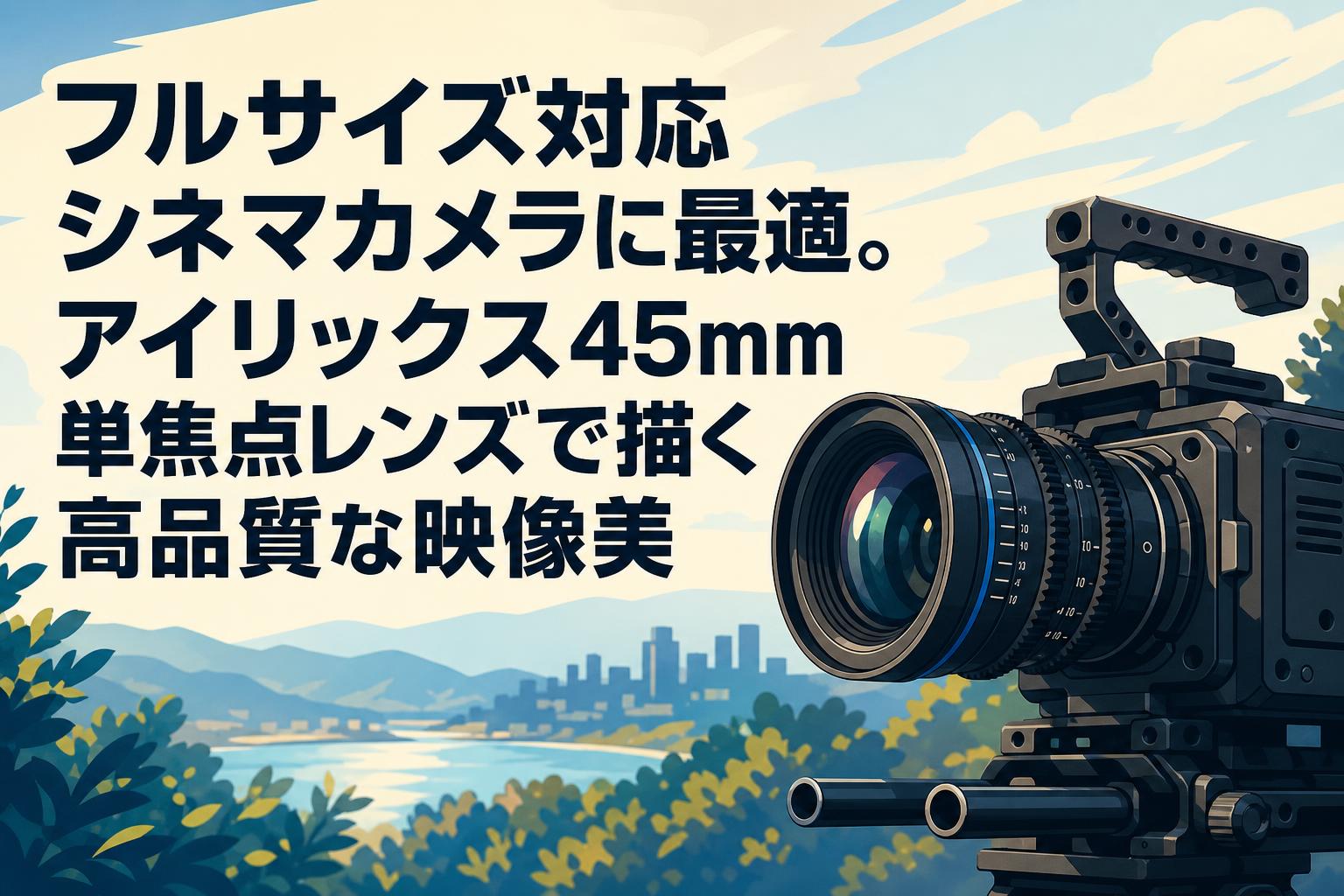 フルサイズ対応シネマカメラに最適。アイリックス45mm単焦点レンズで